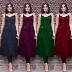 Heavy pearl work and sequence work suit